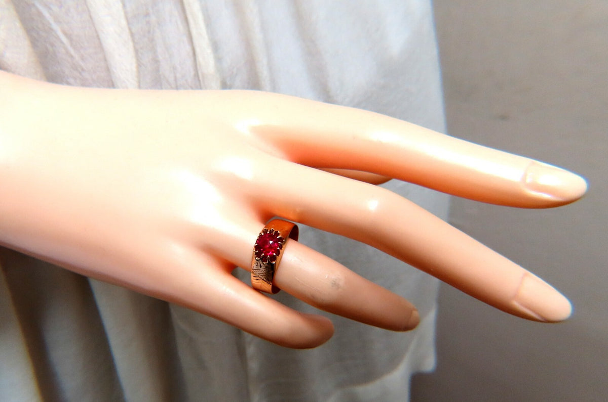 2ct Lab Ruby Vintage European Ring 14kt gold *v