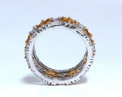 3.25ct Natural Fancy Yellow Baguette & Rounds Platinum Eternity Ring*v