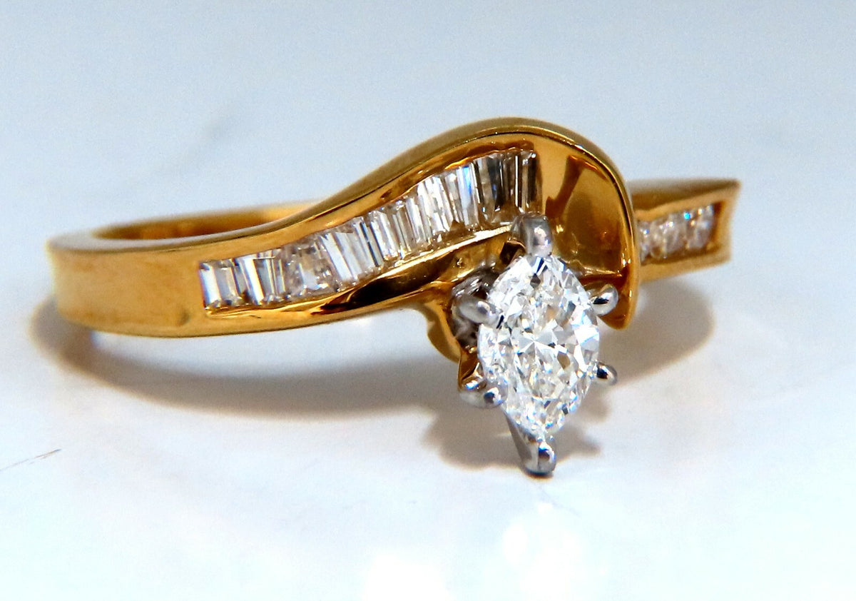 .30ct Natural Marquise Diamond Ring 14kt gold *v