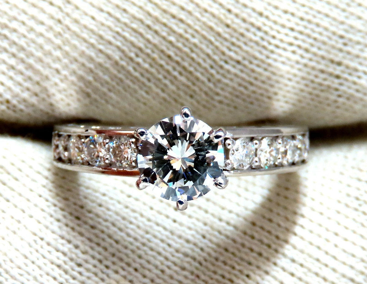 GIA certified natural 1.01ct Round Diamond Ring & Band 14kt *v