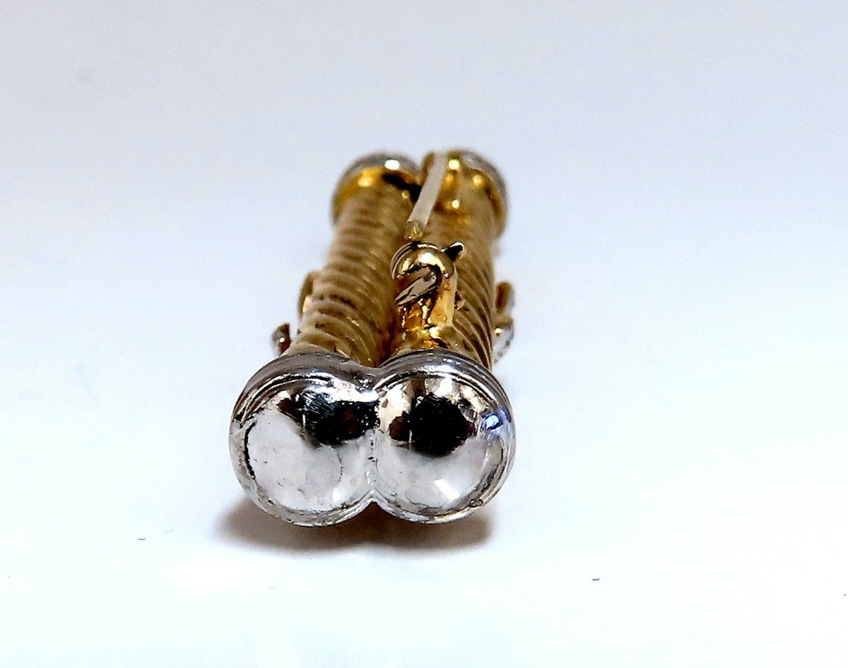 .35ct Natural Diamonds Candy Cane Twisting X Double Stick Pin *v