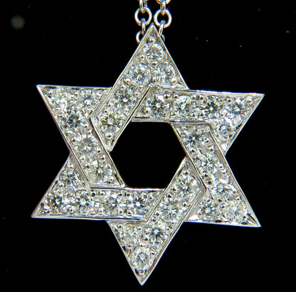 3.01CT ROUND DIAMOND STAR PENDANT BEAD SET 14KT G VS *v