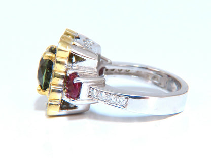 GIA Certified 3.48 carat natural color change alexandrite Ruby diamond ring *v