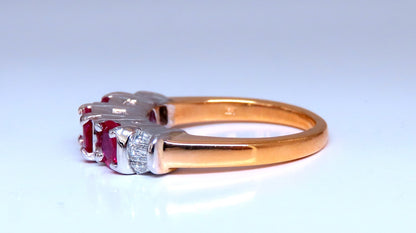 1.50ct Natural Ruby Accent Ring band 18kt Gold *v