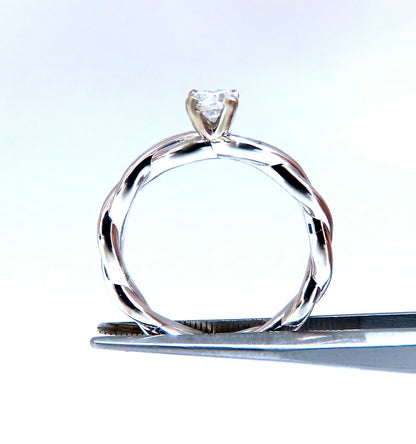 GIA certified .32ct Round Natural Diamond Ring 14kt Classic D/si1 Braid *v