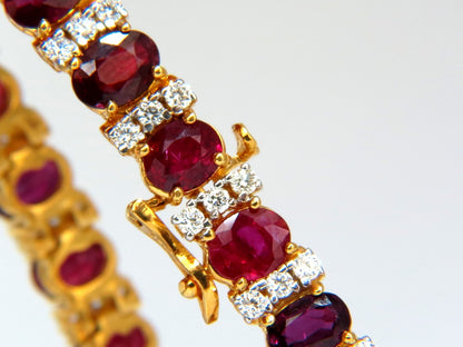 21.86ct NATURAL FINE VIVID RED RUBY DIAMONDS TENNIS BRACELET CLASSIC 14kt *v