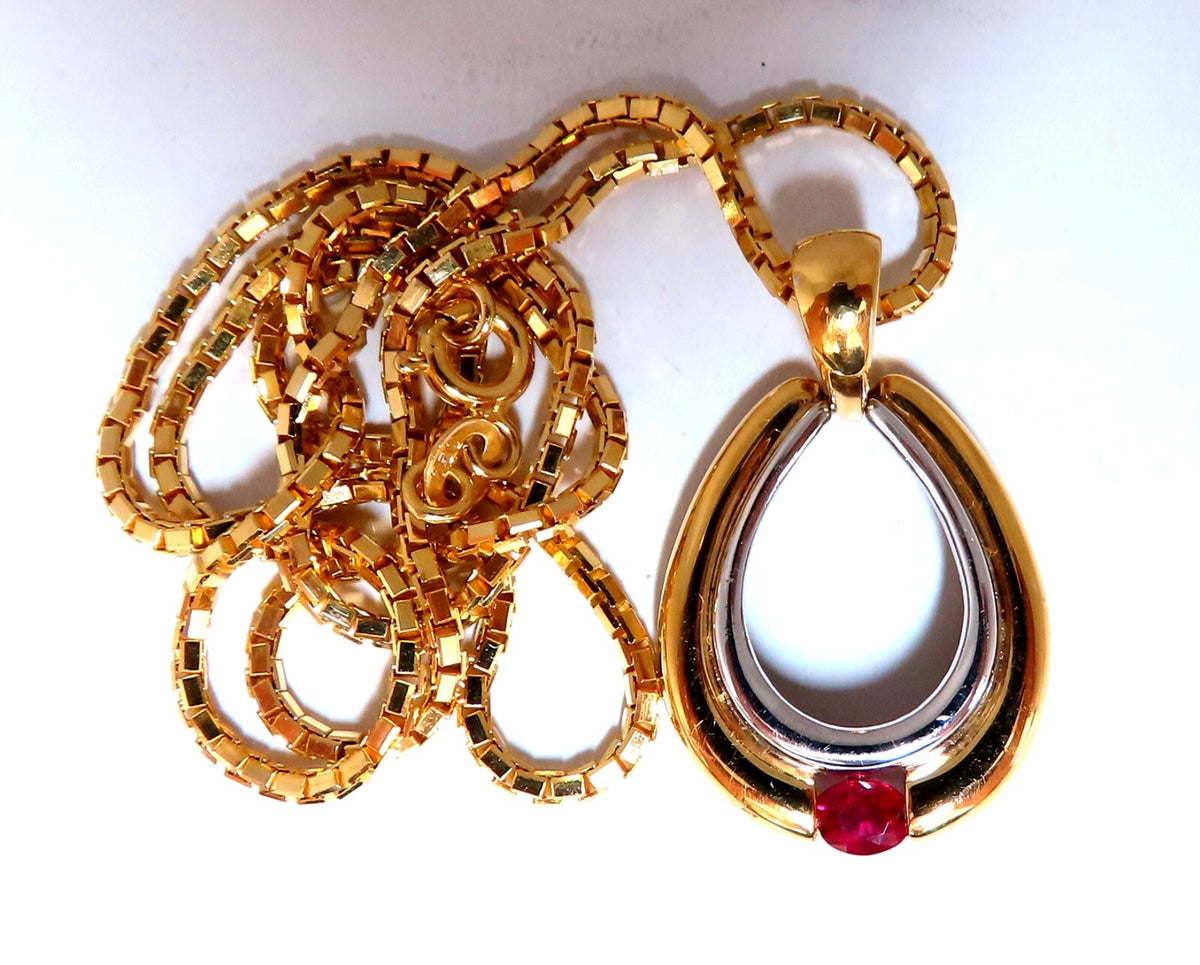 .40ct Natural Ruby Necklace 18kt  *v