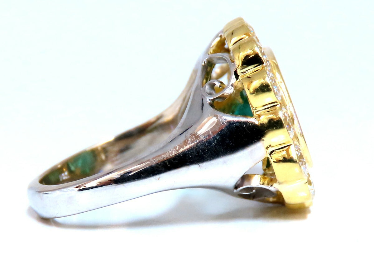 GIA Certified: 4.70ct Natural Emerald Diamonds Ring 18kt Cluster (F2)*v