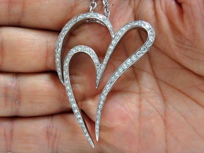 3.00ct ROUND DIAMONDS MODERN SWIRL HEART PENDANT G / VS 14KT & CHAIN 10326 *v