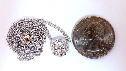 1.09ct natural diamonds halo cluster necklace 14kt *v