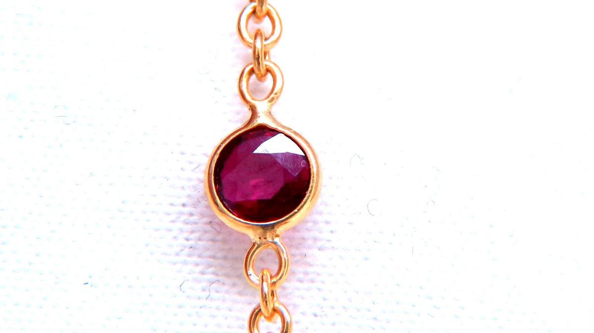16ct Natural Ruby Sapphire Yard Necklace 14kt Gold *v