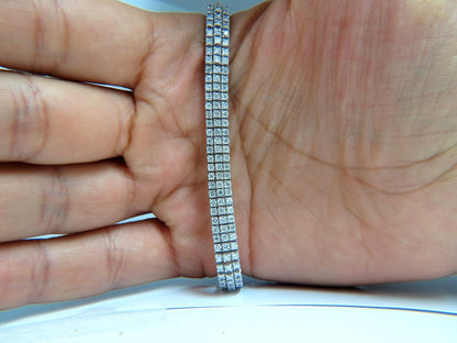 5.50ct natural round brilliant diamonds three row tennis bracelet 14kt gold *v