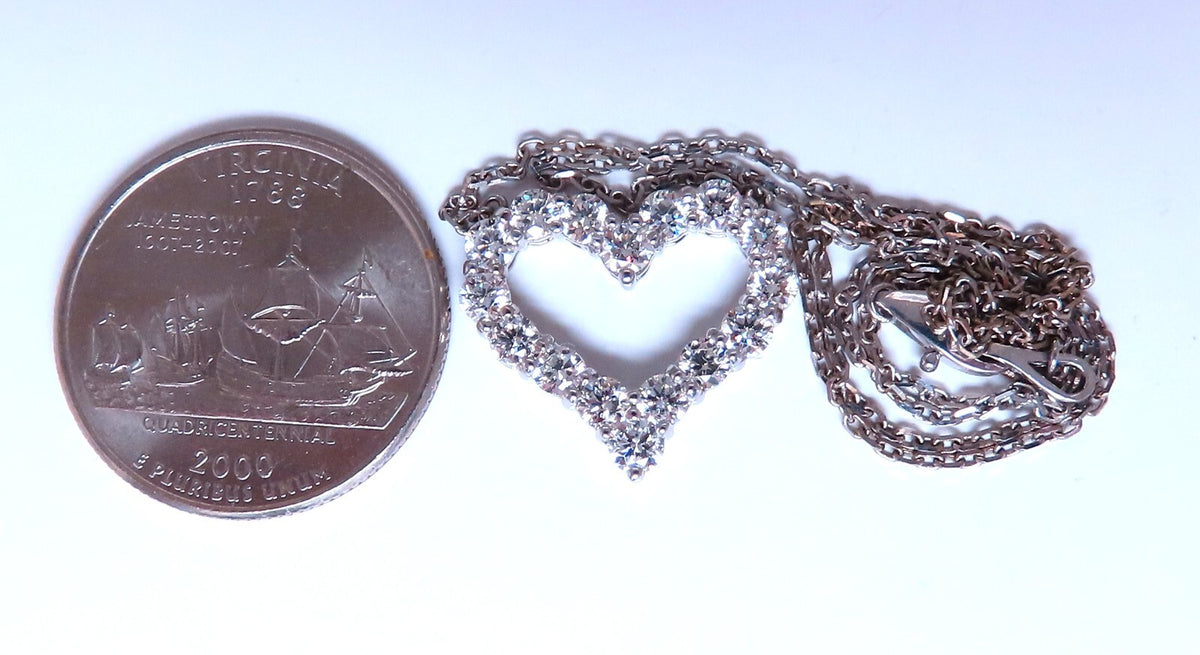 1.75ct Open Heart Natural diamonds necklace 14 karat G.VS *v