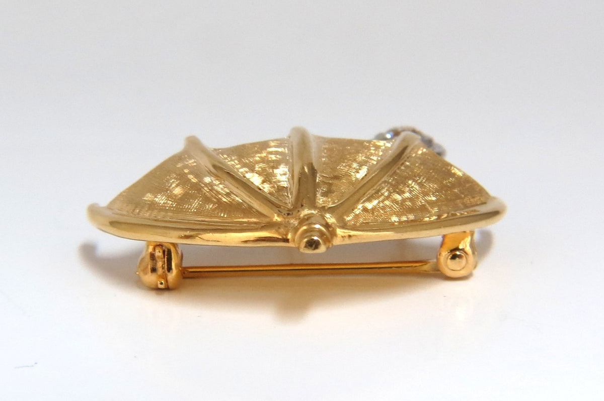 .50ct Diamond Umbrella brooch pin 14kt & Rain Drop *v