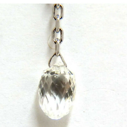 2.40ct Natural Briolette Diamonds Dangle Station Yard Earrings 14kt *v