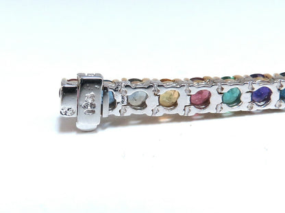 13.45Ct Natural Spinel Emerald Sapphire Ruby Amethyst Diamond Bracelet 14kt *v