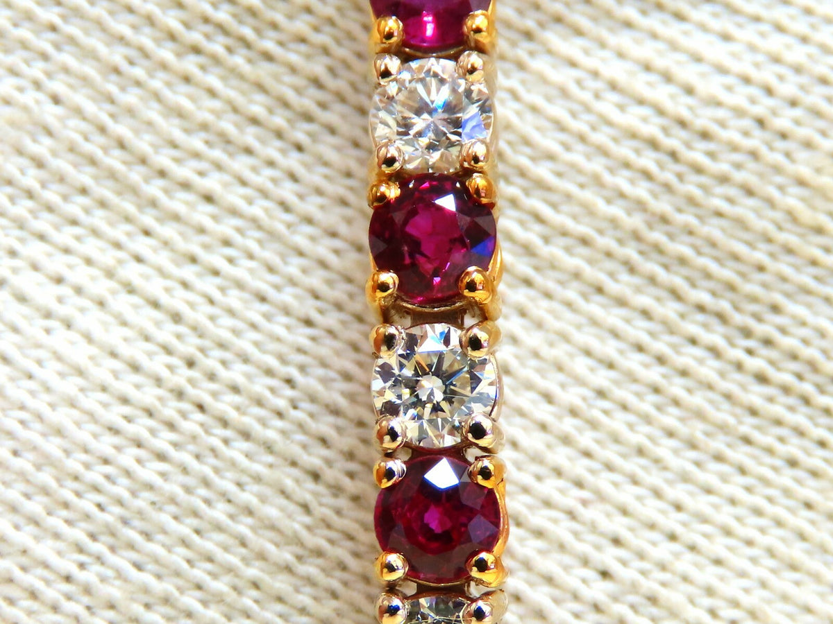 9.82ct Natural Ruby Diamonds Alternating Tennis Bracelet 14kt *v