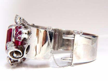 GIA Lab Pink Sapphire Diamonds Ruby Bangle Bracelet Parisian Posh Deco *v