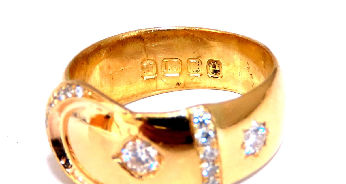 .40ct Natural Round Diamond Crescent Ring 18kt Gold England *v