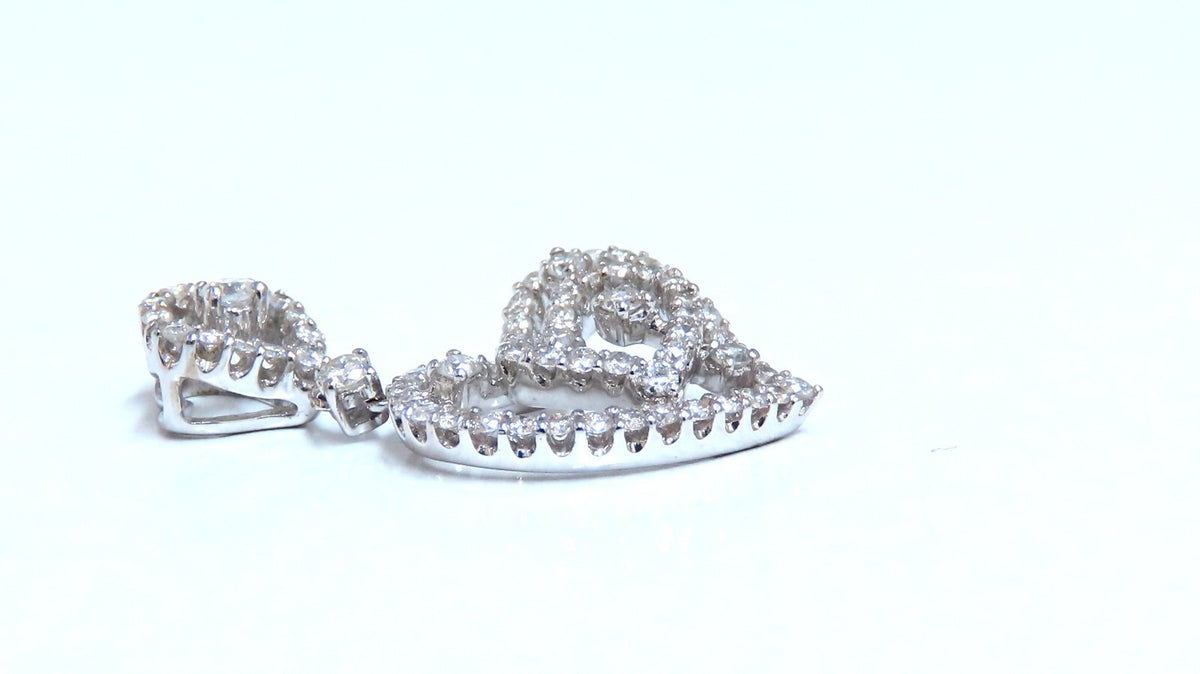 1.02ct Natural Round Diamonds Double Heart pendant 14kt *v