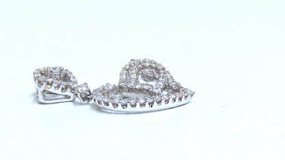 1.02ct Natural Round Diamonds Double Heart pendant 14kt *v