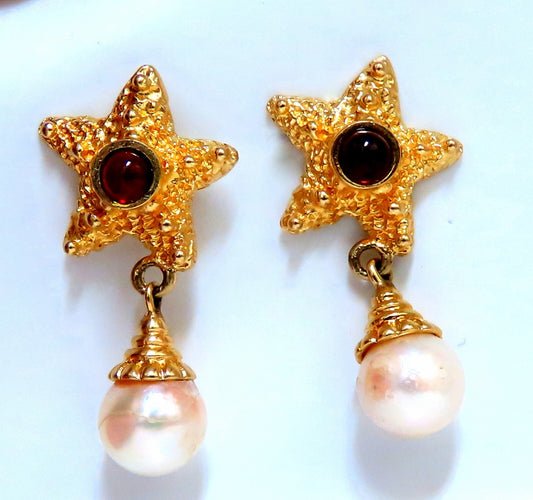 Starfish Pearl Statement Earrings 14kt *v