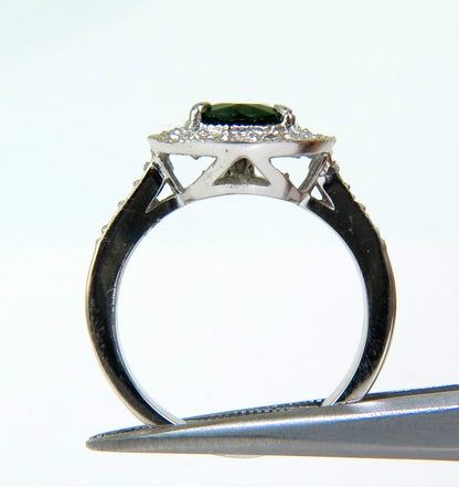 2.56CT NATURAL BRIGHT FINE GEM GREEN TSAVORITE DIAMOND RING 14KT *v