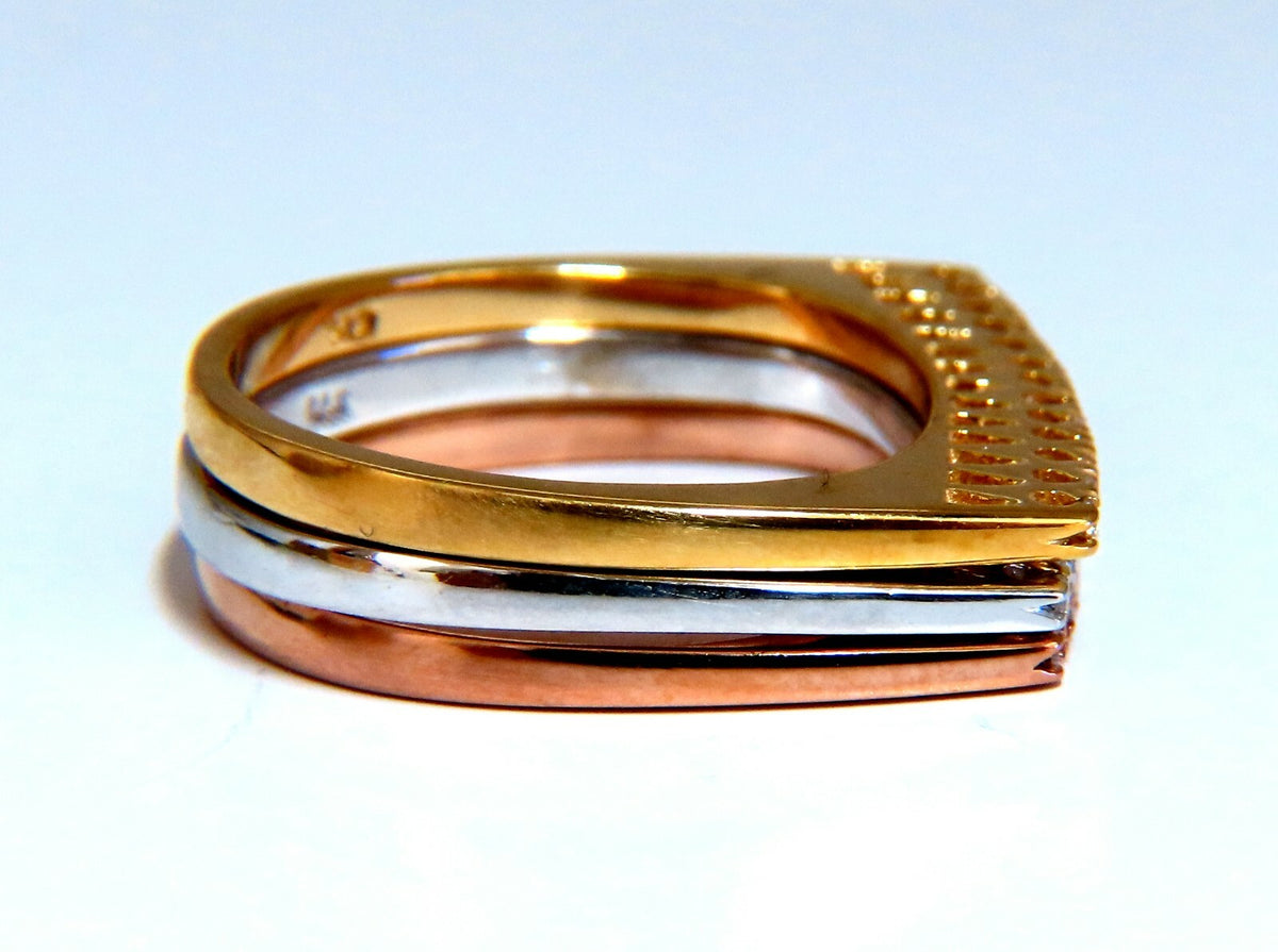 .75ct Natural Diamonds Stacking Bands 14kt Gold Mod minimalist deco *v