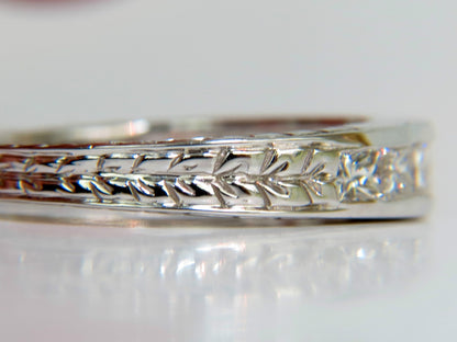 14KT .72CT NATURAL DIAMONDS EDWARDIAN DECO REVIVAL BAND PRINCESS CUTS *v