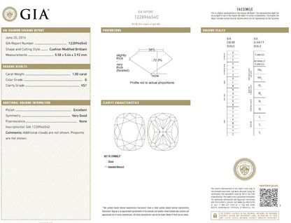 GIA Certified 1.00ct 1.01ct Square Halo Cushion cut diamond stud earrings 14k *v
