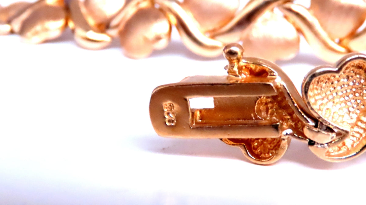 Sterling Silver Gold Plated Hearts X Bracelet 12454 *v