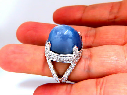 GIA Certified 49.73ct No Heat Color Change Sapphire Diamonds Ring 18kt**