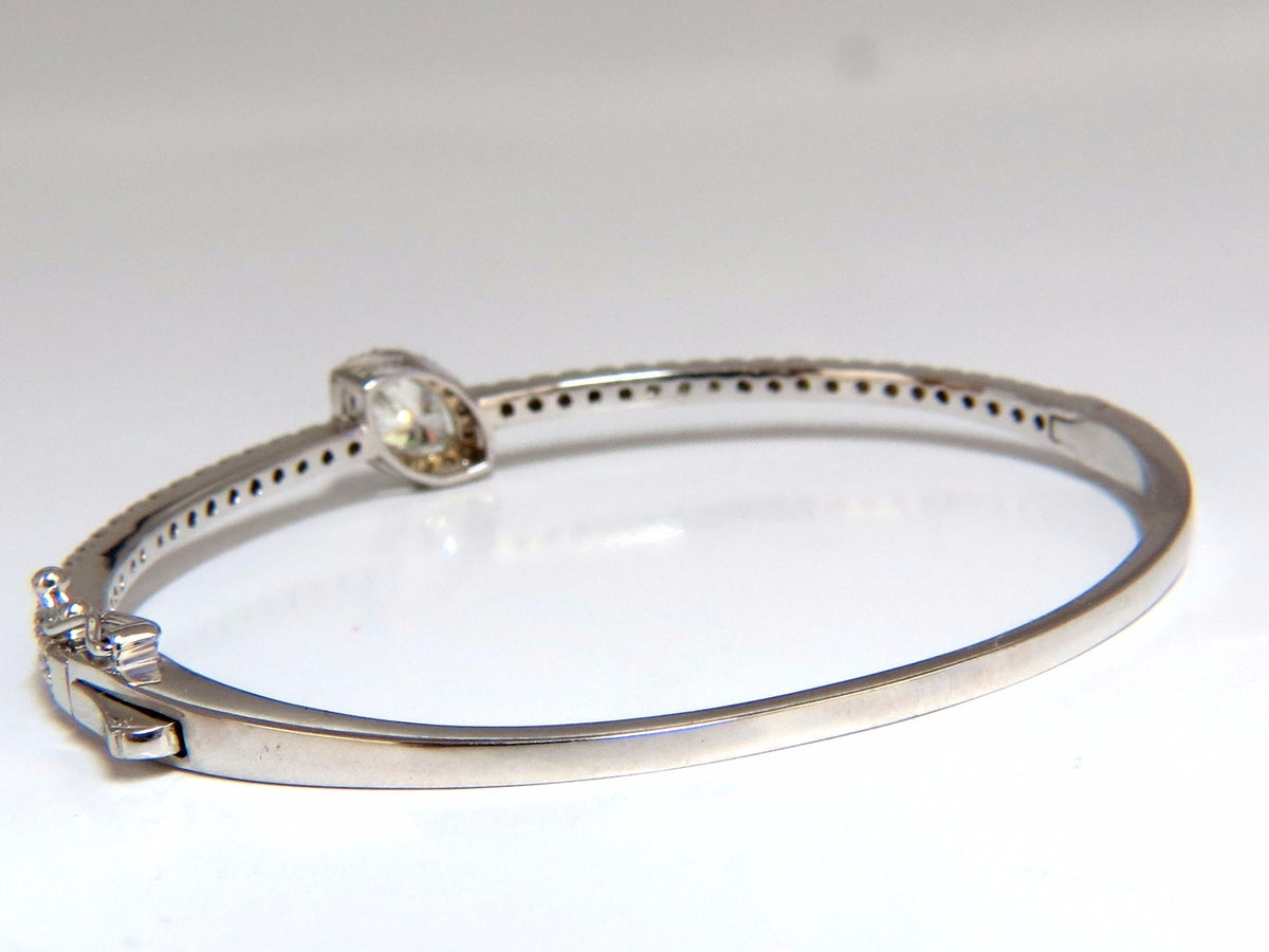 GIA Certified 1.84ct marquise diamond cluster halo bangle bracelet 14kt *v