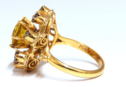 GIA Certified 2.44CT Natural citrine Cluster Ring 14 Karat gold *v