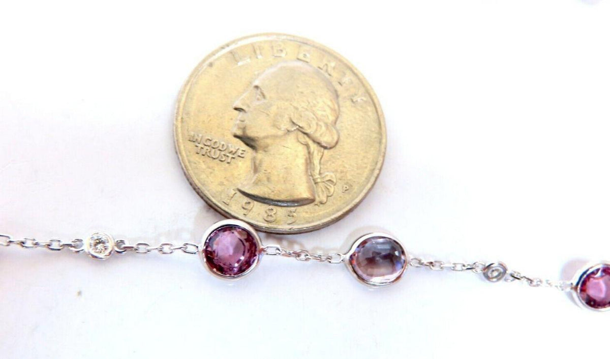 25.10ct multi-colored natural spinel diamonds yard necklace 14kt gold 12307  *v