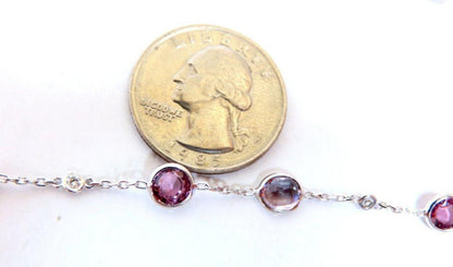 25.10ct multi-colored natural spinel diamonds yard necklace 14kt gold 12307  *v