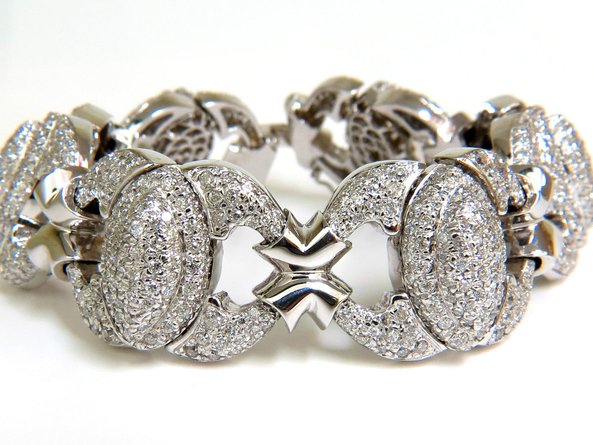 17.20CT NATURAL DIAMONDS LINK BRACELET 14KT F/G VS MODERN DECO 14kt GOLD *v