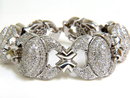 17.20CT NATURAL DIAMONDS LINK BRACELET 14KT F/G VS MODERN DECO 14kt GOLD *v