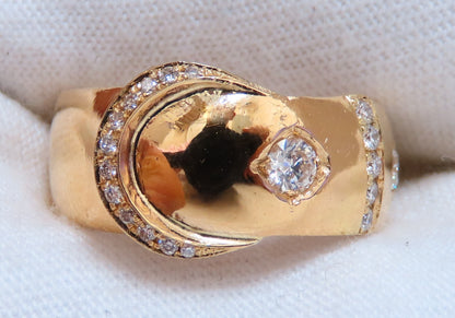 .40ct Natural Round Diamond Crescent Ring 18kt Gold England *v