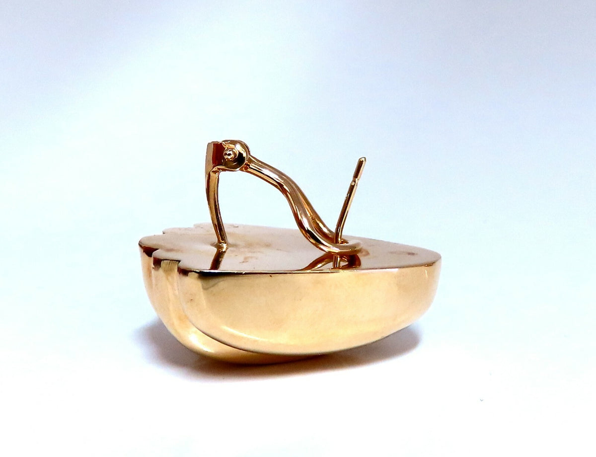 14kt Gold Textured Iconic Clip Earrings & Omega *v