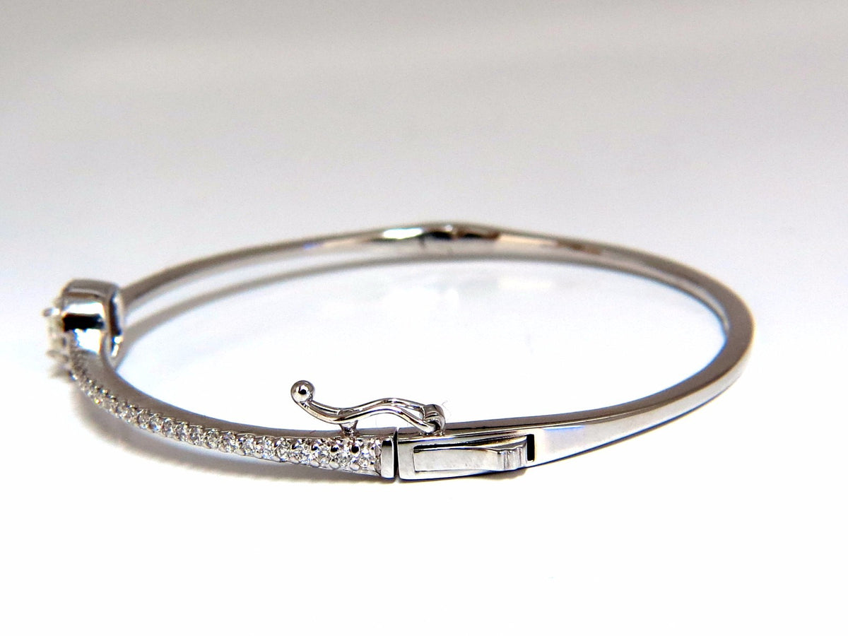 .95ct natural round diamond cluster halo bangle bracelet 14kt *v
