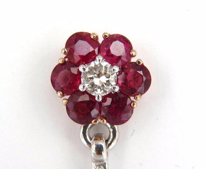 GIA Certified 35.27ct Natural Ruby Diamonds Dangle earrings 18kt 12353 *v