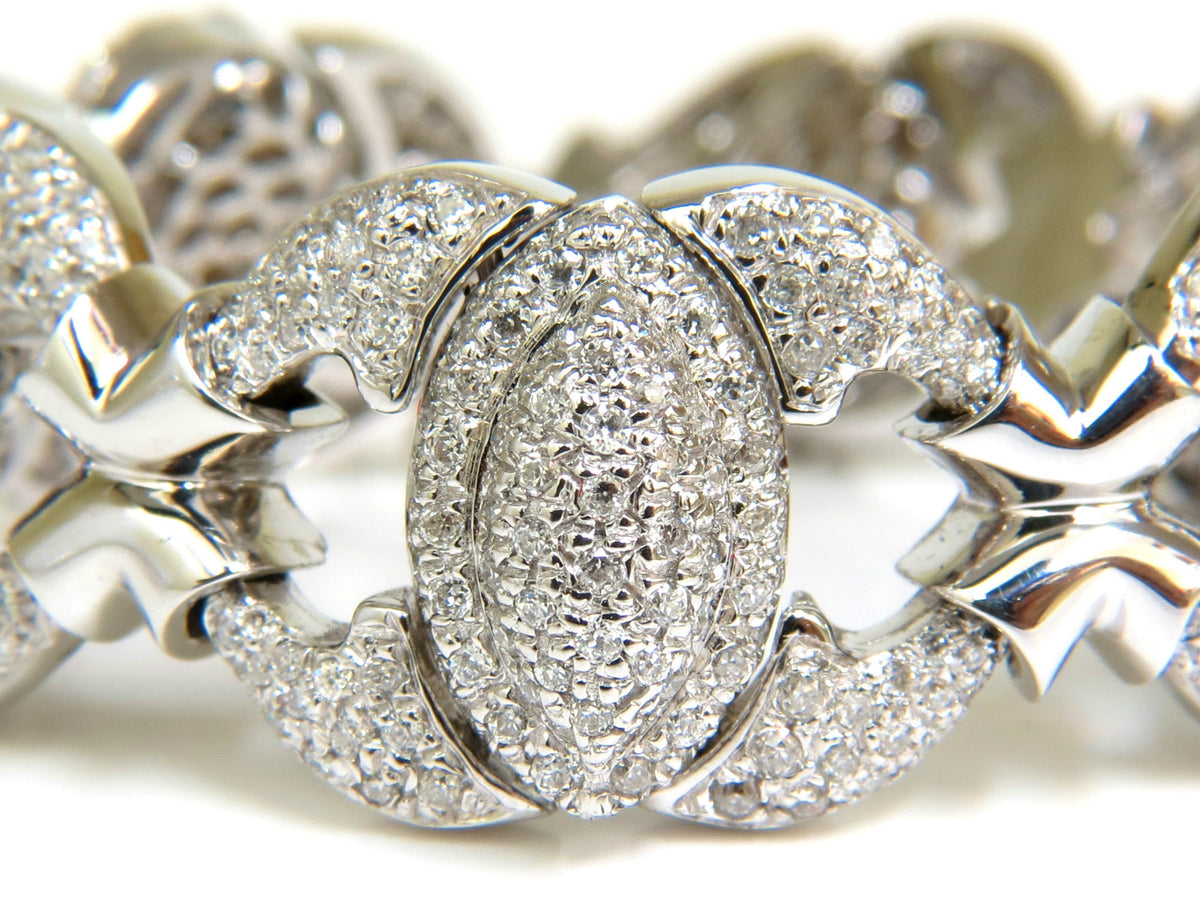 17.20CT NATURAL DIAMONDS LINK BRACELET 14KT F/G VS MODERN DECO 14kt GOLD *v