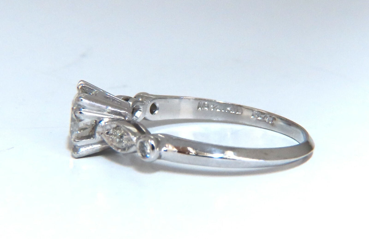 .76ct Natural Round Diamond Vintage Platinum Ring *v