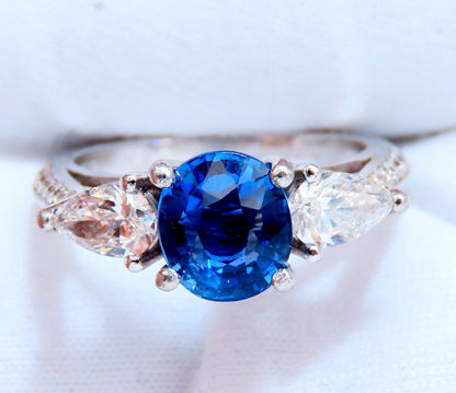 GIA Certified 2.13ct Natural Sapphire Diamonds Ring Platinum*v