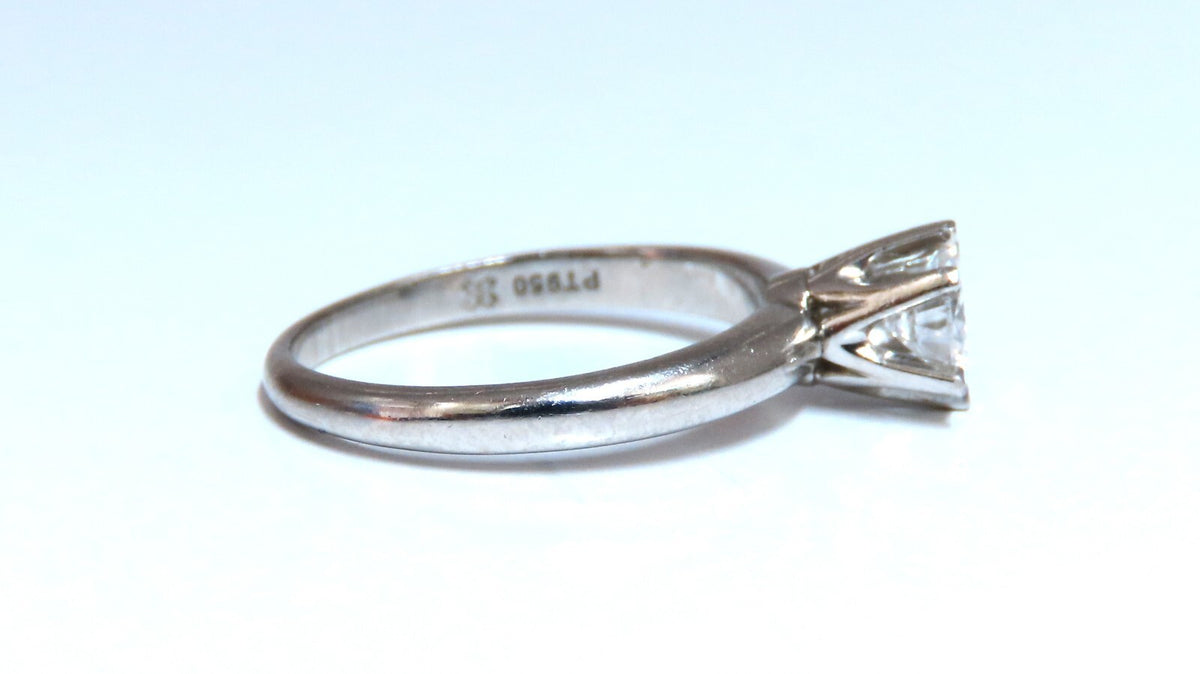 GIA Certified .49ct Natural Round Diamond solitaire ring E/I2 14kt platinum *v