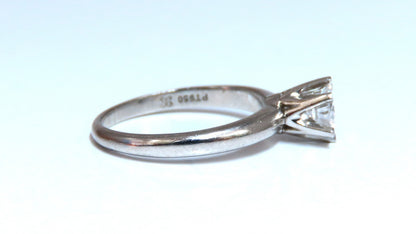 GIA Certified .49ct Natural Round Diamond solitaire ring E/I2 14kt platinum *v