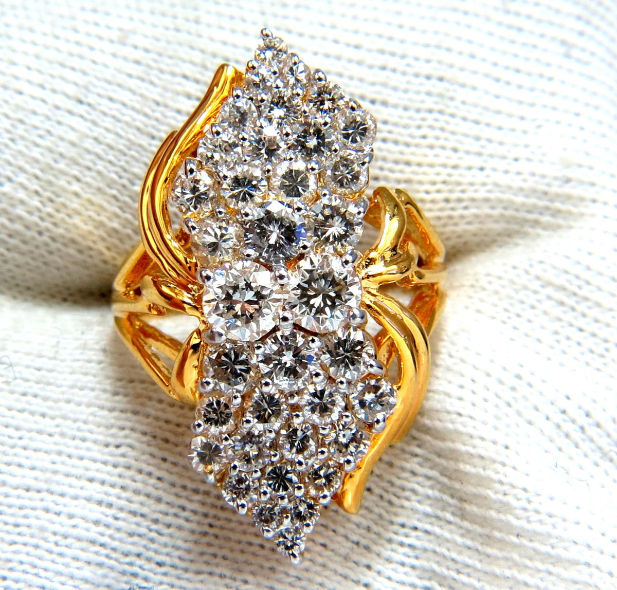 3.50ct Natural Diamonds Rounds Cocktail Prime Cluster ring 14kt**