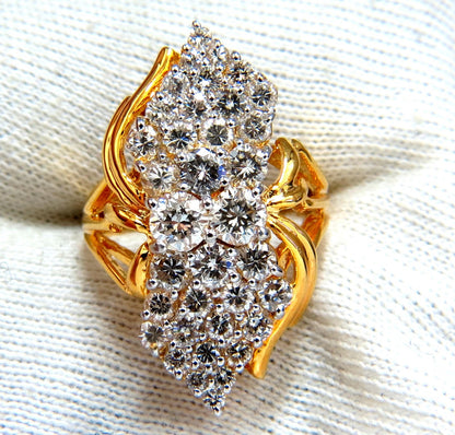 3.50ct Natural Diamonds Rounds Cocktail Prime Cluster ring 14kt**