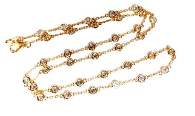 2.46ct Diamonds Eternity Station Yard Double Wrap Necklace 14kt I/vs 12322 *v
